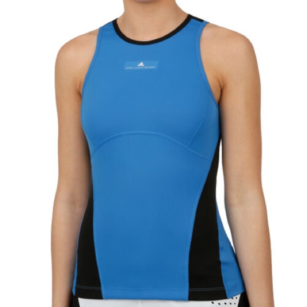 Adidas X Stella McCartney Barricade Blue Mesh Back Athletic Tank Top Small